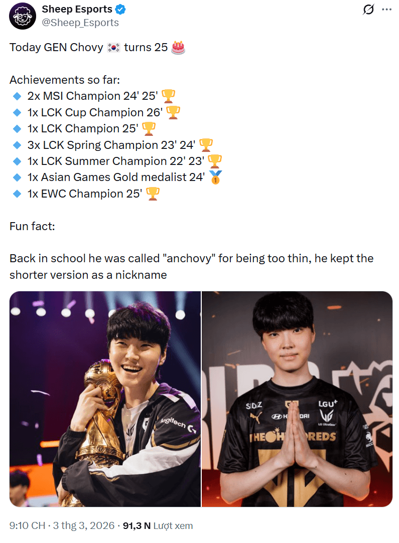 Anh gần như đã sở hữu tất cả những danh hiệu và vinh quang mà một tuyển thủ LCK ao ước.