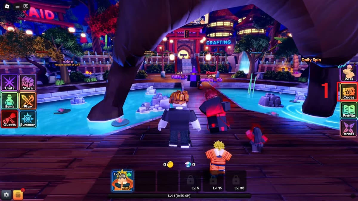 Cách sử dụng code Anime Final Strike Roblox  bước 1