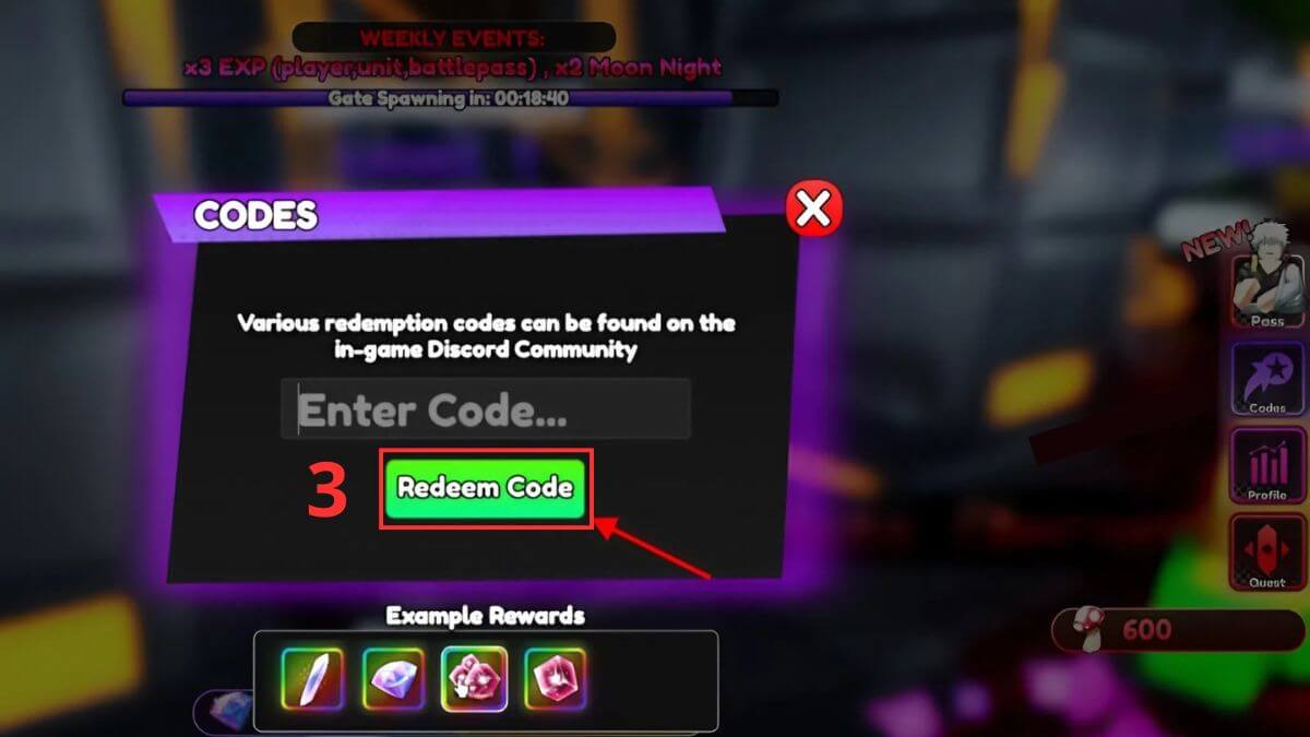 Cách sử dụng Code Anime Guardians bước 3