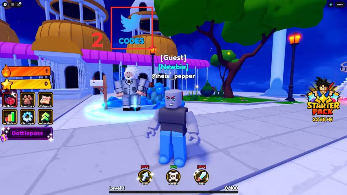 Cách sử dụng Code Anime Hunters bước 2