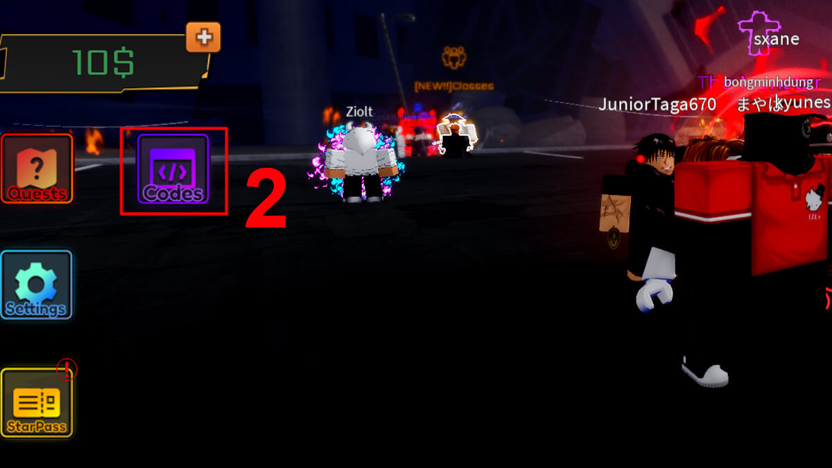 Cách sử dụng code Anime Rails Roblox bước 2