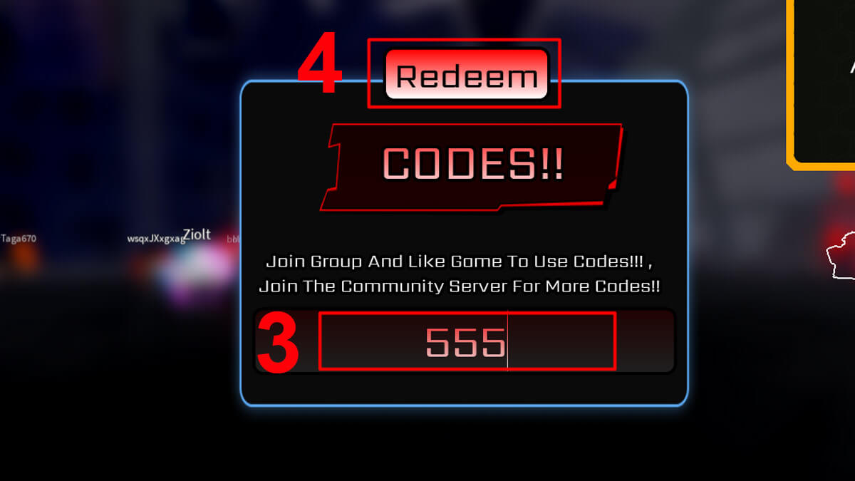 Cách sử dụng code Anime Rails Roblox bước 3