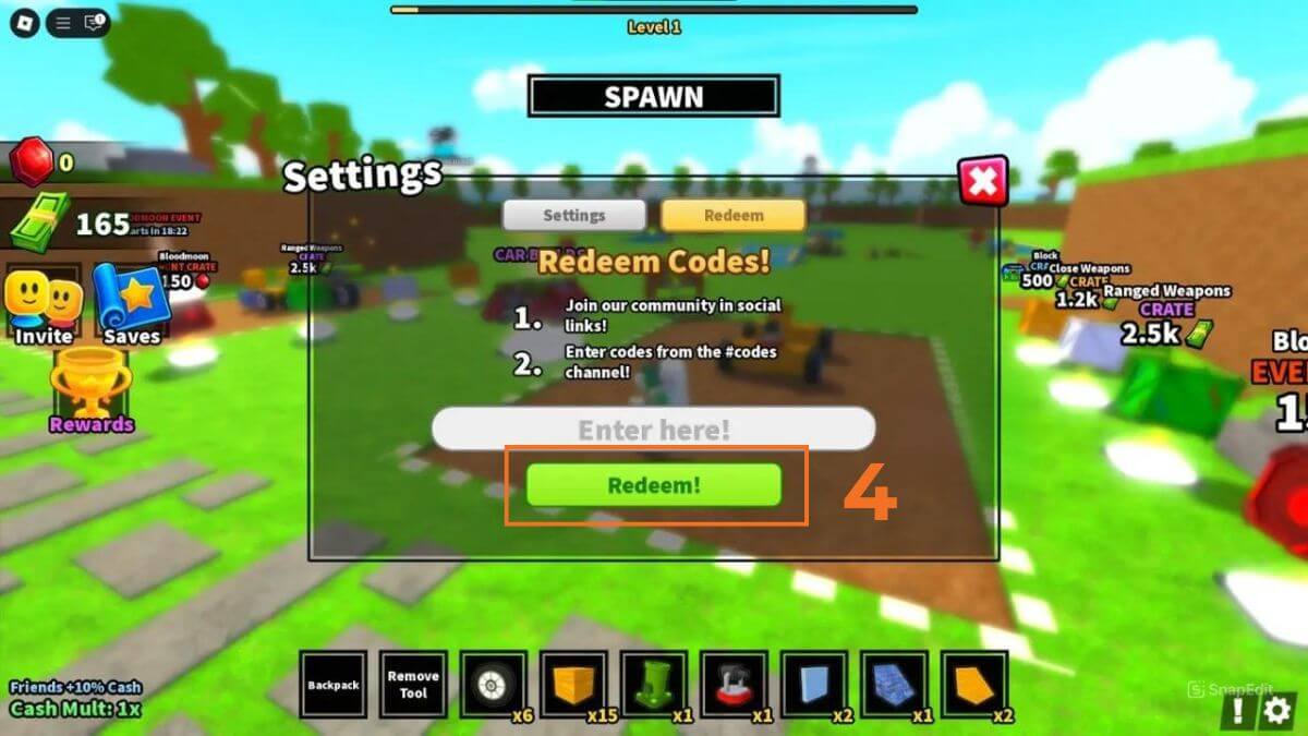 Cách sử dụng Code Car Battles bước 4