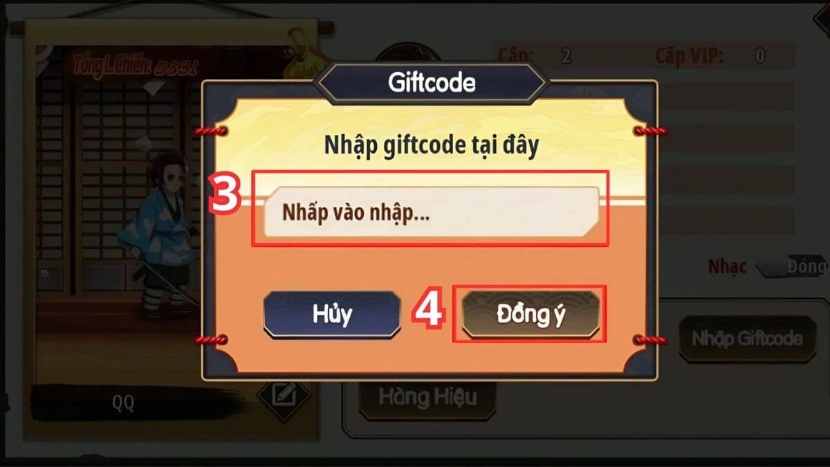 Cách sử dụng Code Demon King Legend bước 3