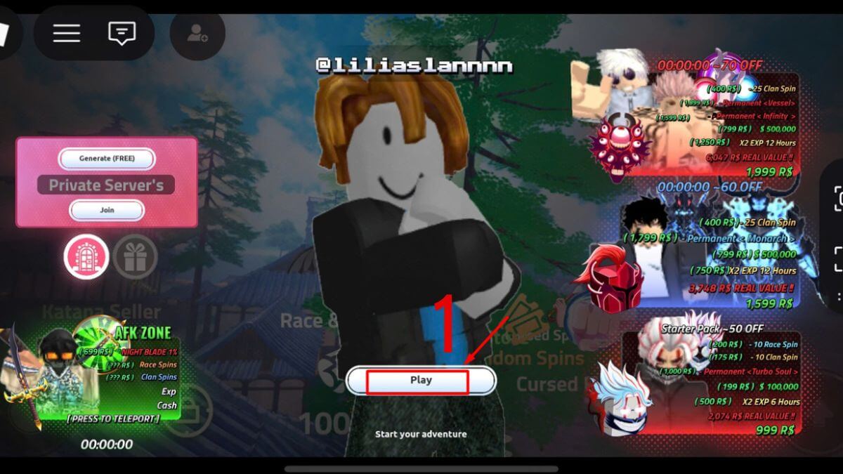 Cách sử dụng Code Jujutsu Seas bước 1