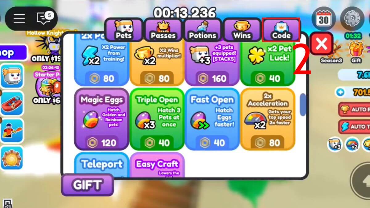 Cách sử dụng Code Kayak Racing bước 2