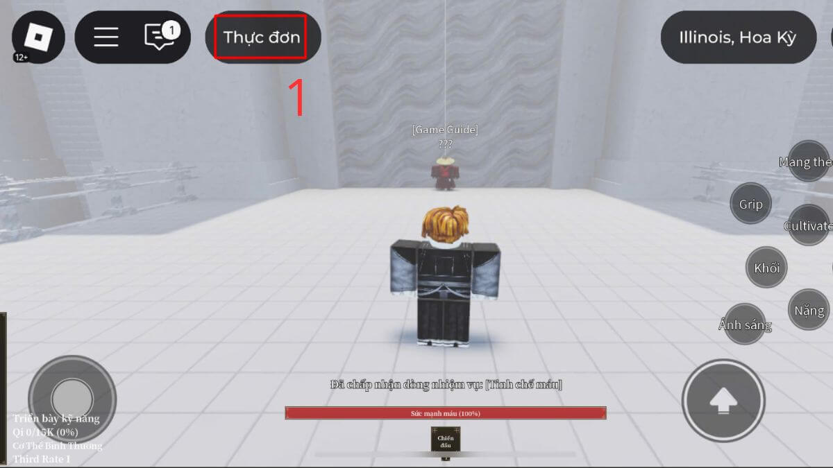 Cách sử dụng code Murim Cultivation bước 1