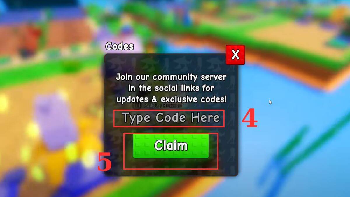 Cách sử dụng Code Plants vs Brainrots bước 4