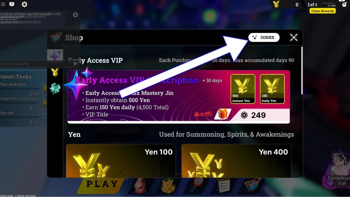 Cách sử dụng Code Racket Rivals bước 3