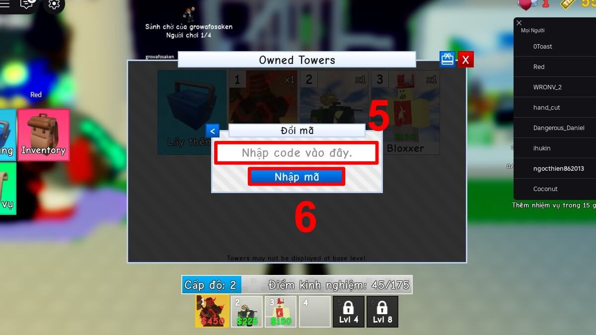 Cách sử dụng Code Retro Tower Defense bước 4