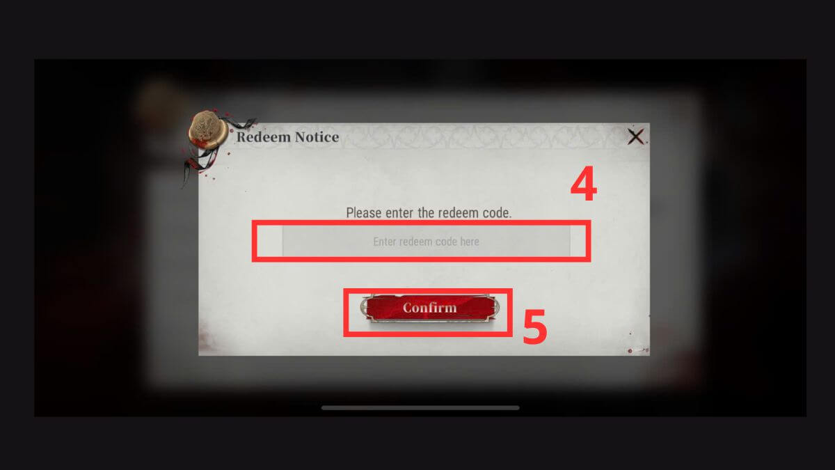 Cách sử dụng code Silver and Blood bước 4