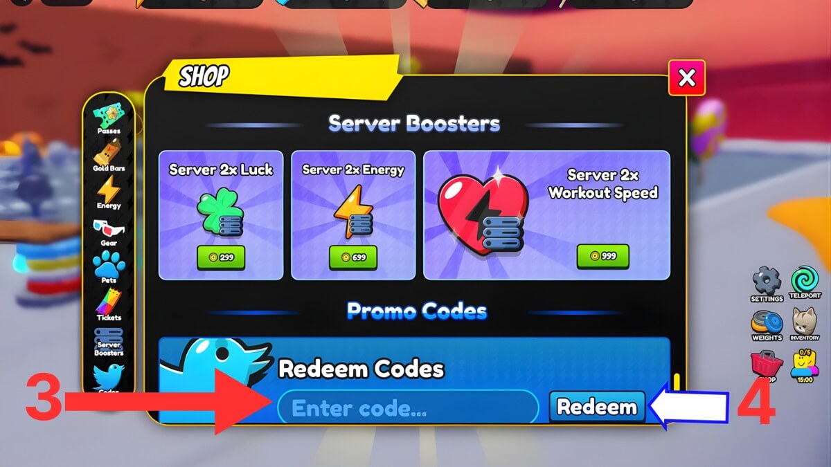 Cách sử dụng code strongman ultra bước 3