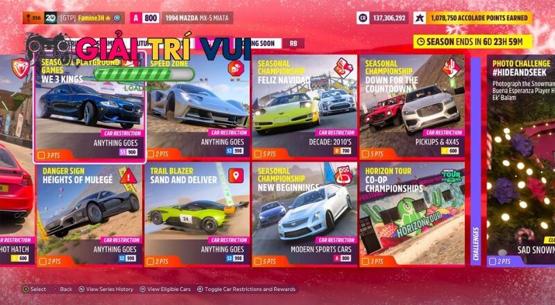Chế độ chơi đa dạng trong Forza Horizon 5