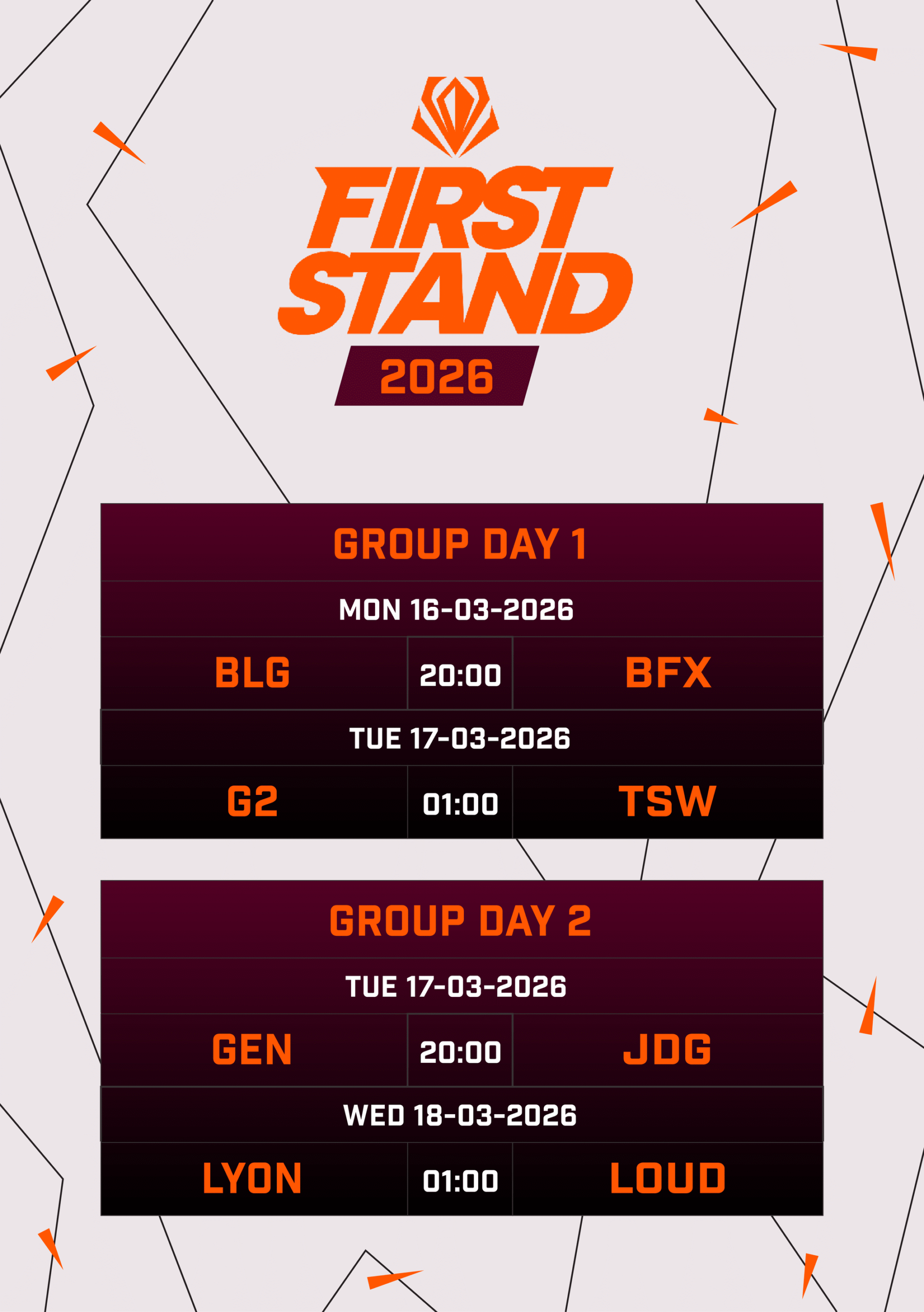 Lịch thi đấu First Stand 2026 chuẩn và mới nhất 1