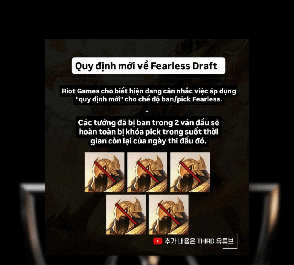 Thông tin đề xuất chỉnh sửa Fearless Draft tại khu vực LCK.